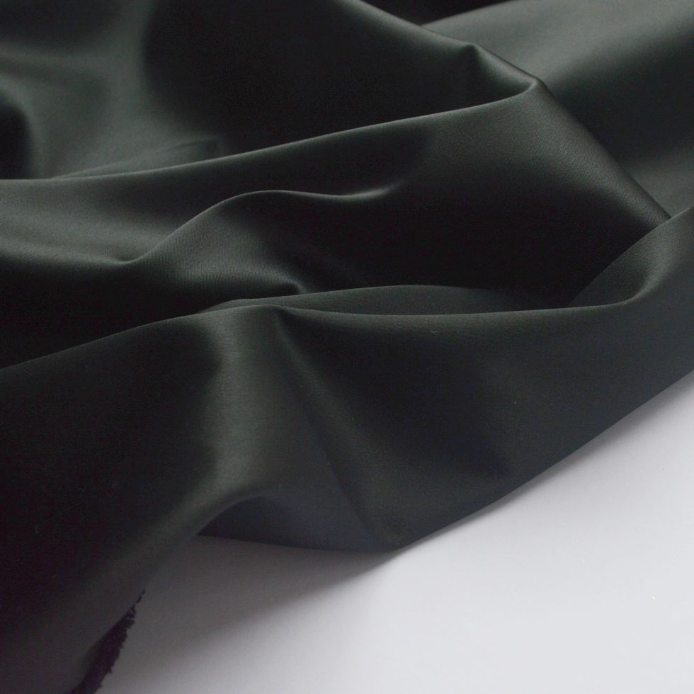 Stretch Duchess Satin Black Dress Fabric Cu