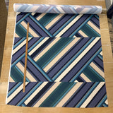 Stretch Geo Teal Sateen Stripe Dress Fabric Scale 2