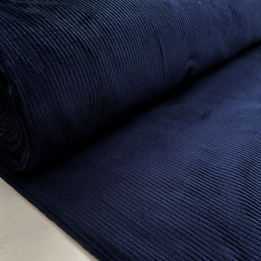 Stretch Corduroy Navy Cotton Elastane Heavyweight Trouser Fabric Bolt