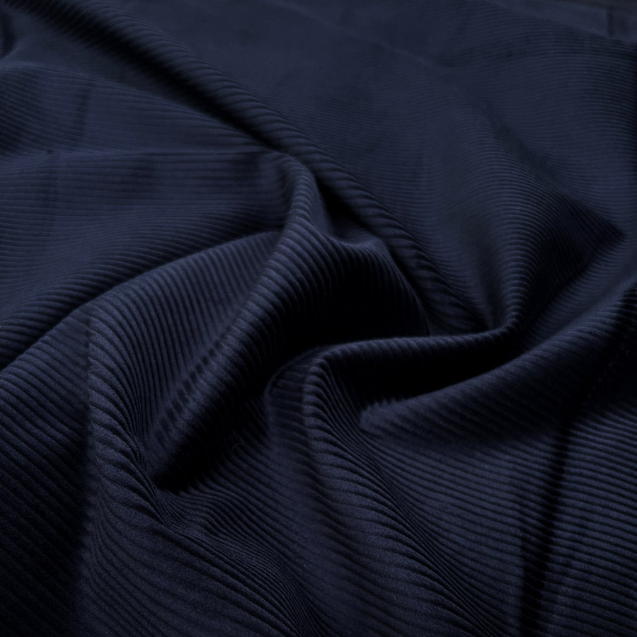 Stretch Corduroy Navy Cotton Elastane Heavyweight Trouser Fabric