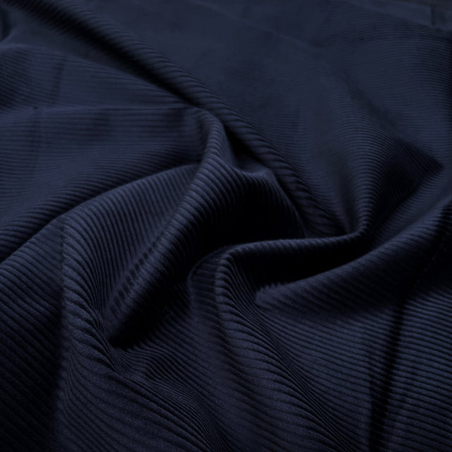 Stretch Corduroy Navy Cotton Elastane Heavyweight Trouser Fabric