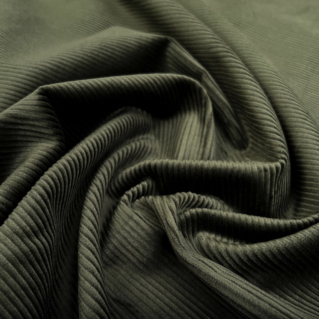 Stretch Corduroy Olive Cotton Elastane Heavyweight Trouser Fabric