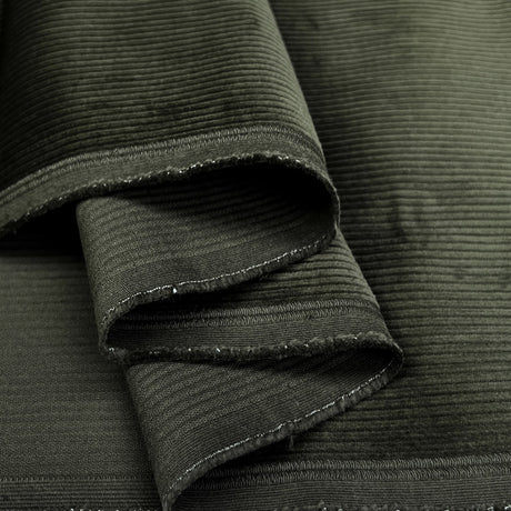 Stretch Corduroy Olive Cotton Elastane Heavyweight Trouser Fabric Fold