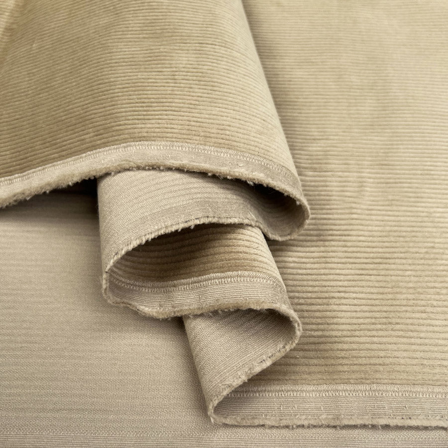 Stretch Corduroy Sand Cotton Elastane Heavyweight Trouser Fabric Fold