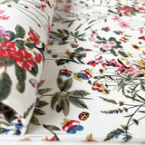 Stretch Cotton Lycra Fabric White Floral Spring Garden Ivory Bolt