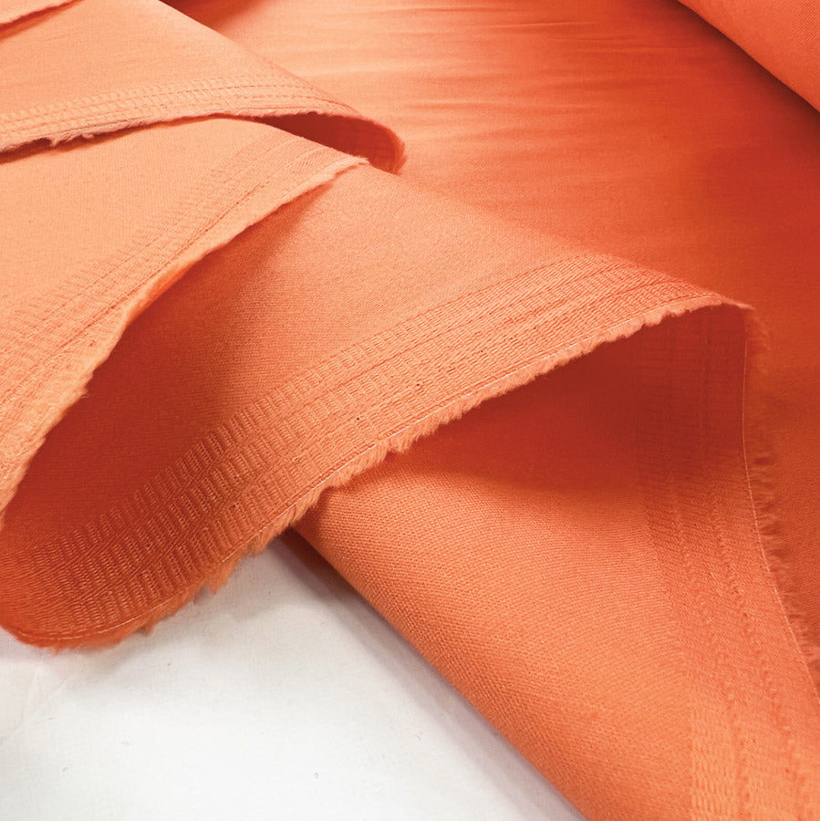 Stretch Cotton Summer Satin Trousering Fabric West Point Orange Fold