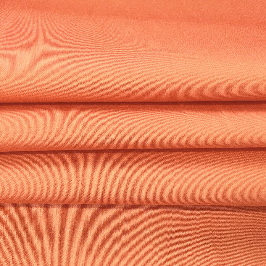 Stretch Cotton Summer Satin Trousering Fabric West Point Orange Front