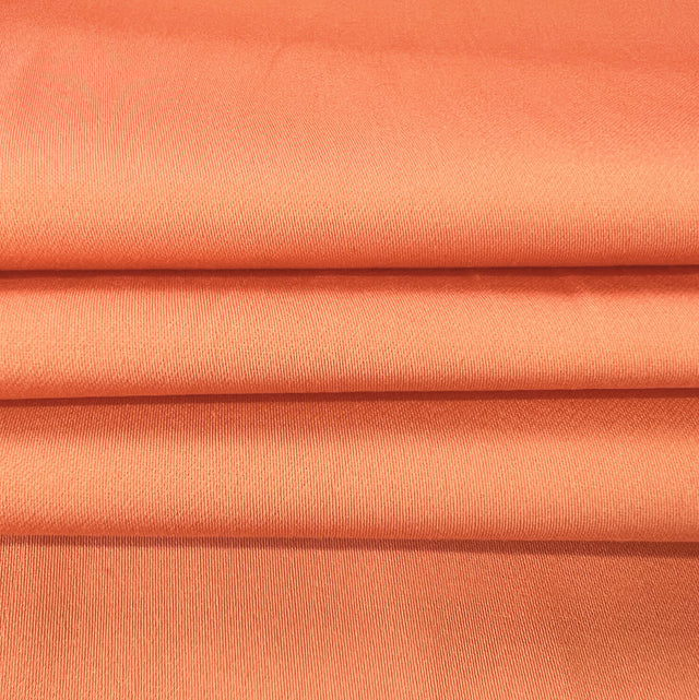 Stretch Cotton Summer Satin Trousering Fabric West Point Orange Front