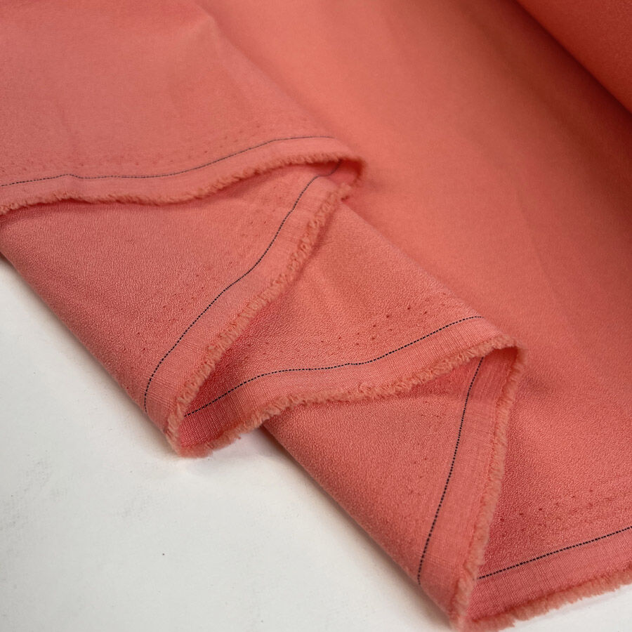 Stretch Crepe Coral Polyester Elastane Pink Dress Suiting Fabric Fold