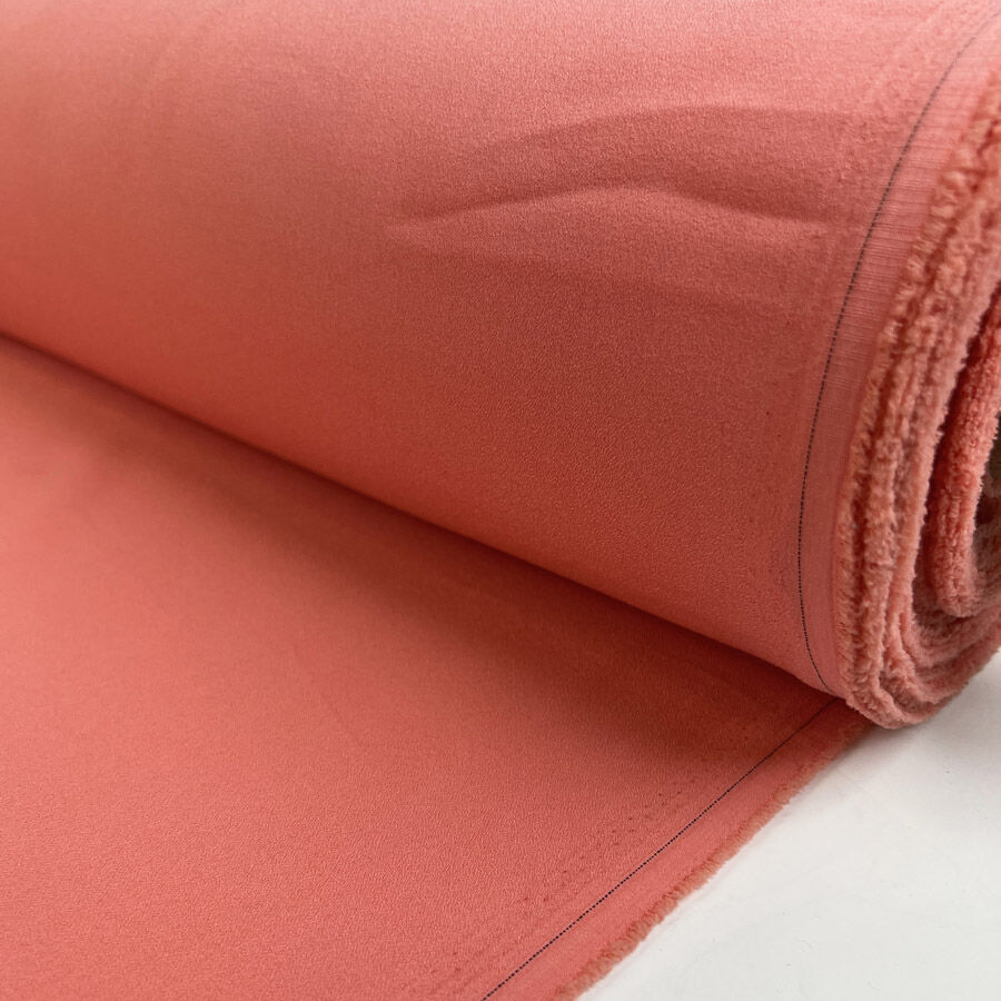 Stretch Crepe Coral Polyester Elastane Pink Dress Suiting Fabric Roll 50420Ea4 4Dac 42Ab A89C Cc624752E99C