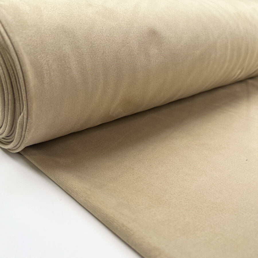 Stretch Faux Suede Beige Polyester Elastane Stretch Knit Dress Fabric Bolt