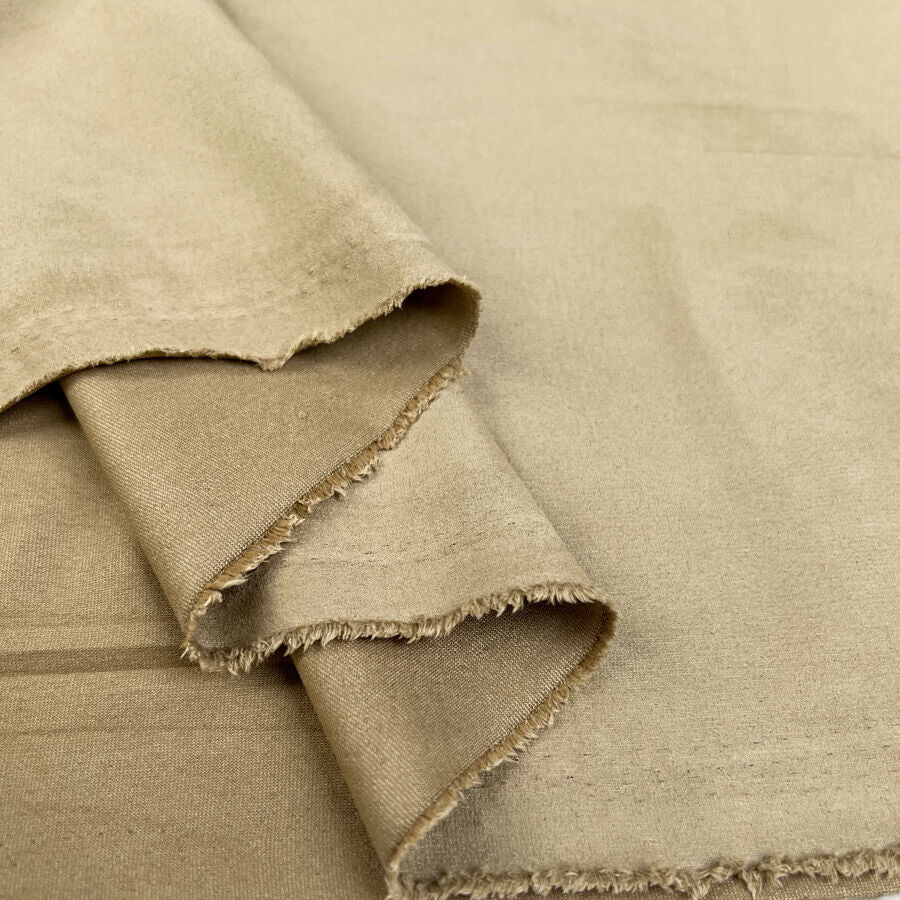 Stretch Faux Suede Beige Polyester Elastane Stretch Knit Dress Fabric Fold