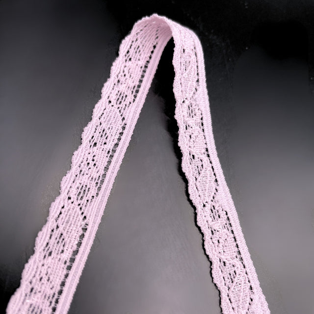 Stretch Lace Trim Pink Fold