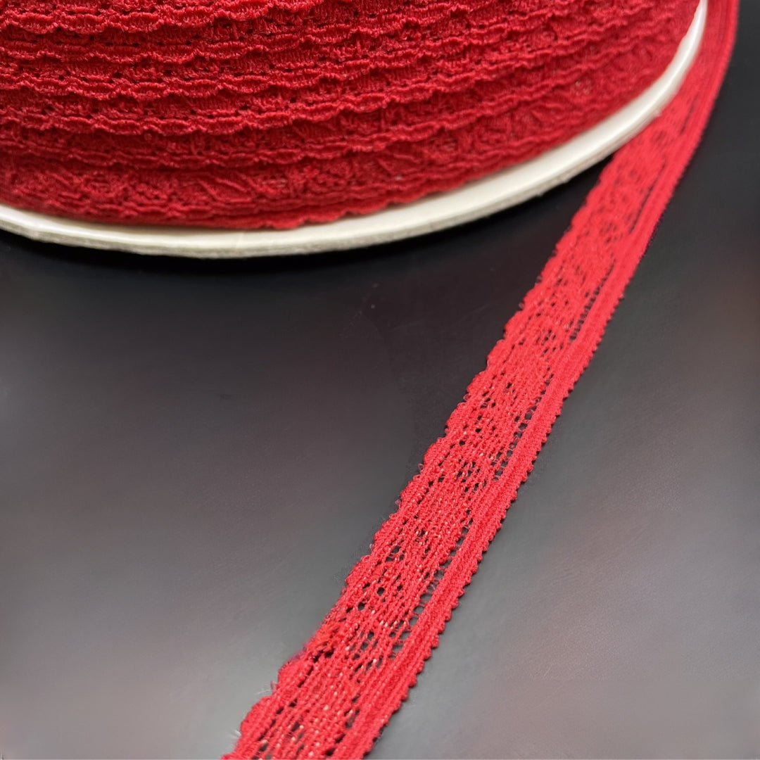 Stretch Lace Trim Red Roll