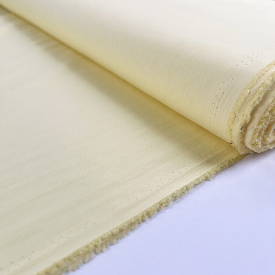 Stretch Lawn Lemon Yellow Cotton Polyamide Elastane Plain Woven Shirting Fabric Bolt