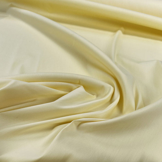 Stretch Lawn Lemon Yellow Cotton Polyamide Elastane Plain Woven Shirting Fabric