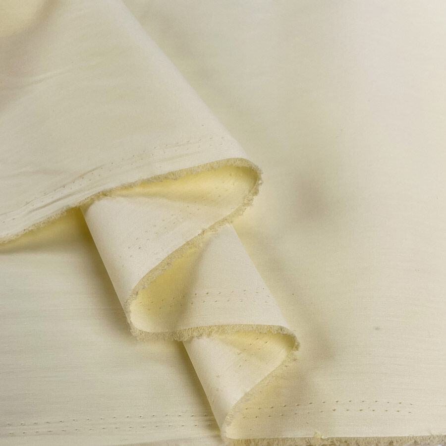 Stretch Lawn Lemon Yellow Cotton Polyamide Elastane Plain Woven Shirting Fabric Fold