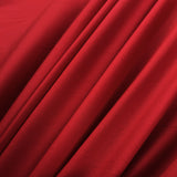Stretch Shirting Scarlet Red Cotton Spandex Plain Woven Fabric