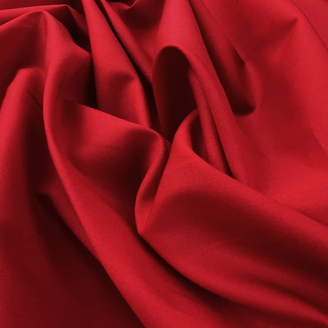 Stretch Shirting Scarlet Red Cotton Spandex Plain Woven Fabric