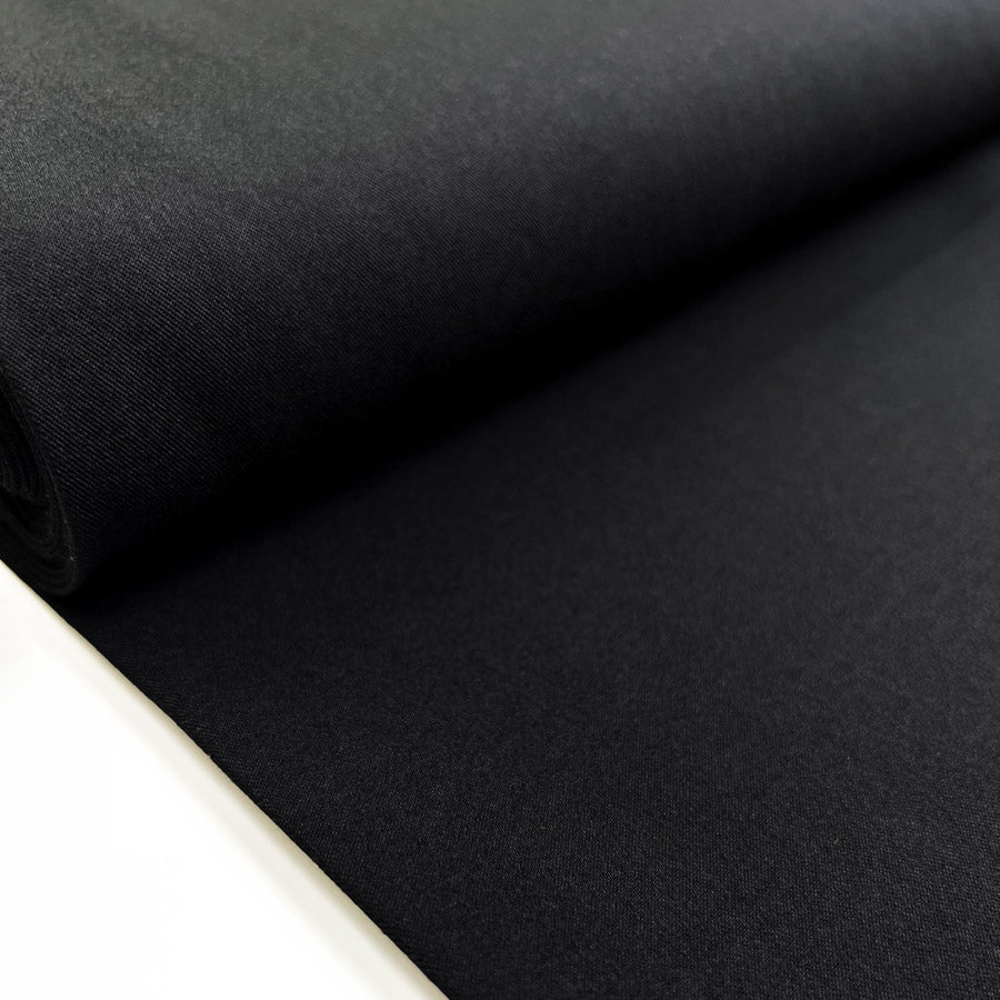 Stretch Twill Black Plain Polyester Viscose Elastane Suiting Fabric Bolt A2Fec804 Ca88 44Cb 943E 94F646Abaedd