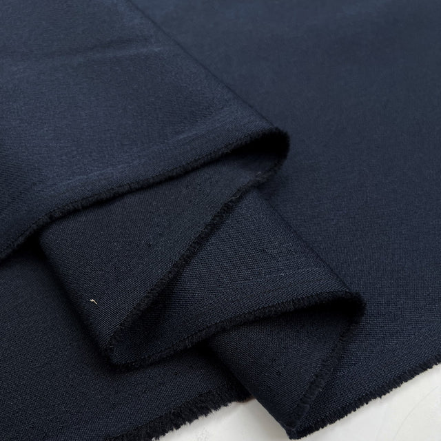 Stretch Twill Navy Blue Plain Polyester Viscose Elastane Suiting Fabric Fold