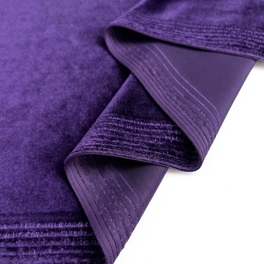 Stretch Velvet Amethyst Purple Knitted Velour Jersey Dress Fabric Fold