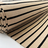 Stripe   Snug Black Brown Cotton Knitted Jersey Strerch Jumper Fabric Bolt