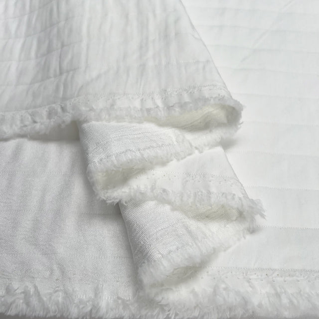 Stripe Quilt Ecru Polyester Spandex White Coating Fabric Fold