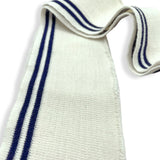 Striped Poly Cotton Stretch Rib Knit Collar Cuff Navy Stripe 1