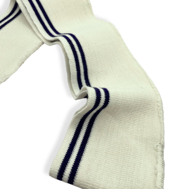 Striped Poly Cotton Stretch Rib Knit Collar Cuff Navy Stripe 2