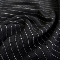 Remnant - Striped Viscose Linen Slub - Black (1.25m)