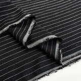 Striped Viscose Linen Slub Black Pinstripe Polyester Fine Shirting Fabric Fold