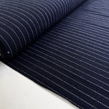 Striped Viscose Linen Slub Navy Pinstripe Polyester Fine Shirting Fabric Bolt
