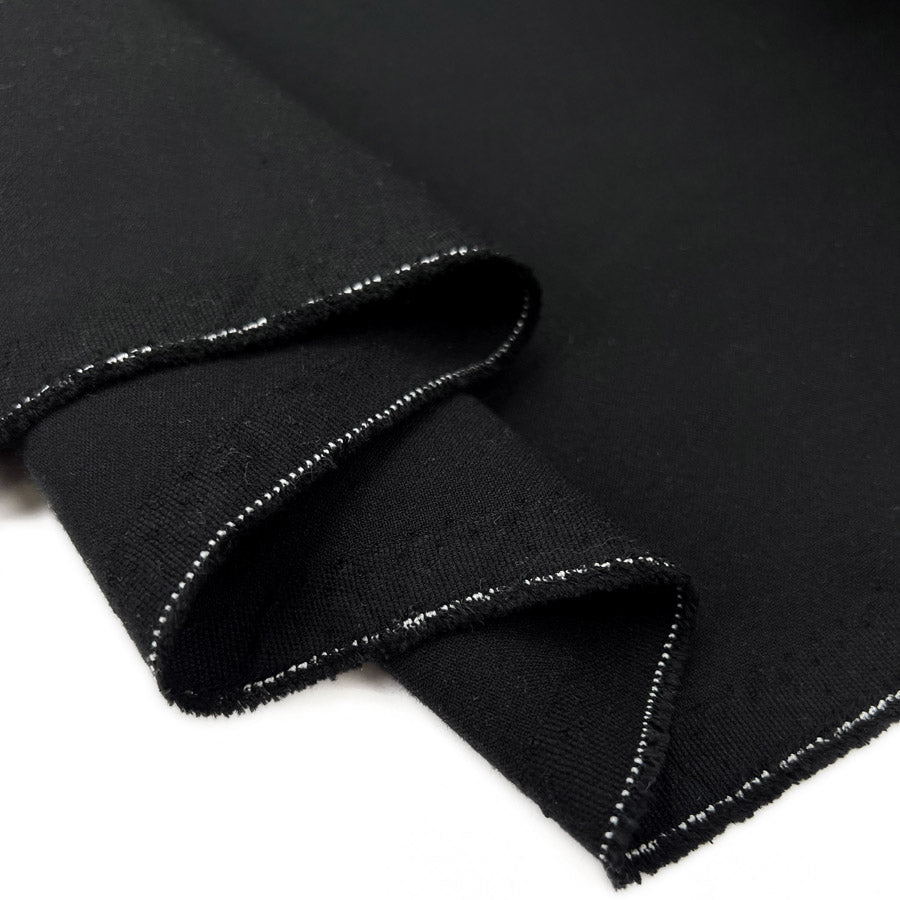 Sturdy Black Heavy Suiting Polyester Viscose Elastane Woven Suiting Fabric Fold
