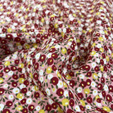 Summer Cotton Betty Pink Floral Red Green Dress Fabric