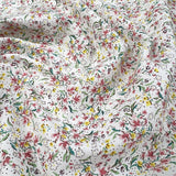 Summer Cotton Lilly White Floral Pink Woven Dress Fabric