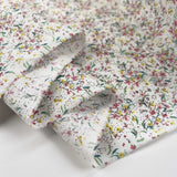 Summer Cotton Lilly White Floral Pink Woven Dress Fabric Fold