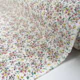 Summer Cotton Lilly White Floral Pink Woven Dress Fabric Roll