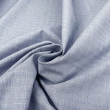 Summer Sky Check Cotton Elastane Trousering Blue Woven Fabric
