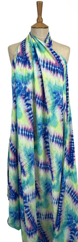 Summerfest Green Blue Tie Dye Viscose Multicoloured Dress Fabric Mannequin
