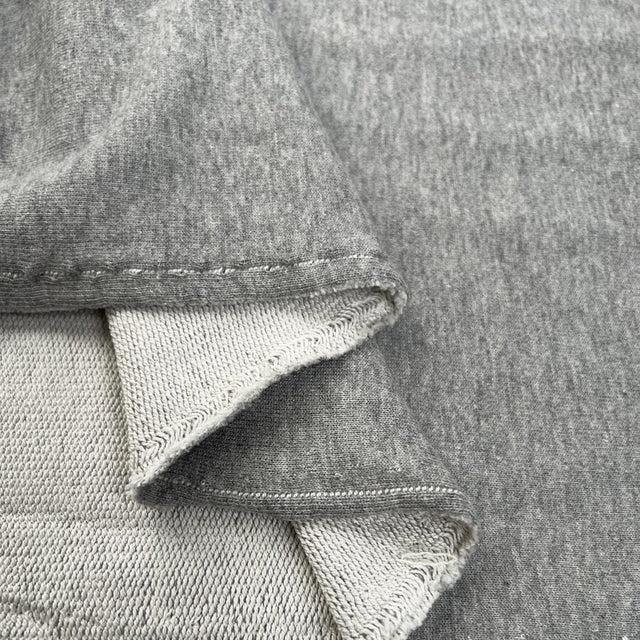 Sunday Softs Grey Cotton British Terry Knit Jersey Fabric Fold