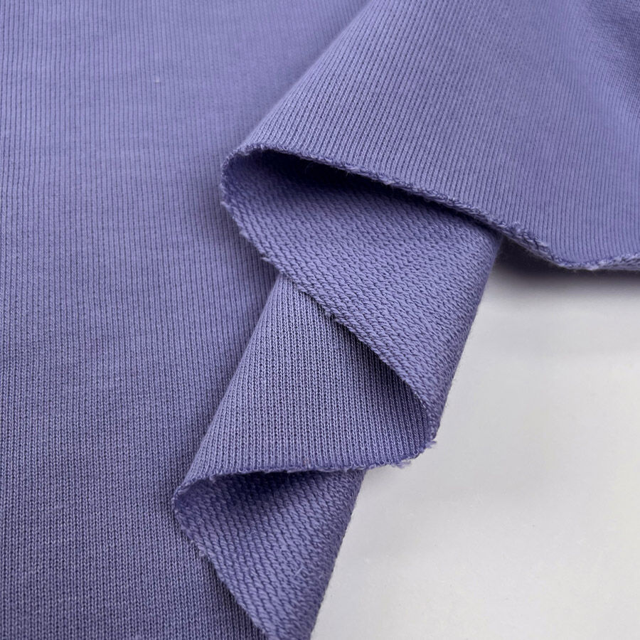 Sunday Softs Orchid Purple Cotton British Terry Knit Jersey Fabric Fold