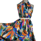 Sunseeker Tropic Abstract Multicoloured Digitally Printed Leaf Floral Viscose Challis Dress Fabric