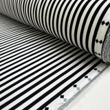 Sunset Blvd Black White Viscose Stripe Italian Dress Fabric Roll