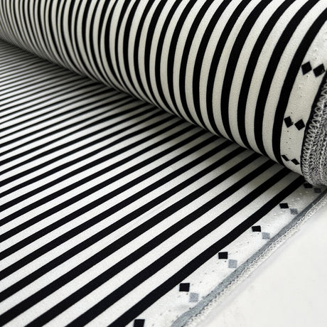 Sunset Blvd Black White Viscose Stripe Italian Dress Fabric Roll