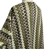 Sunset Serenade Green Polyester White Brown Crochet Lace Beach Wear Fabric Side