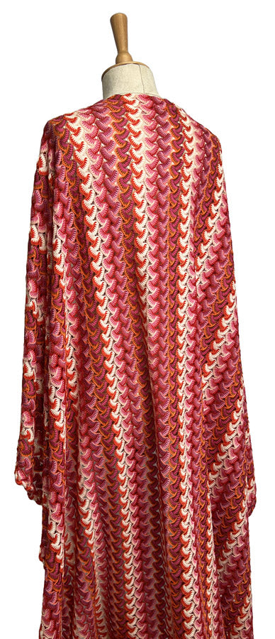 Sunset Serenade Pink Polyester Lace Crochet Beach Wear Fabric Mannequin