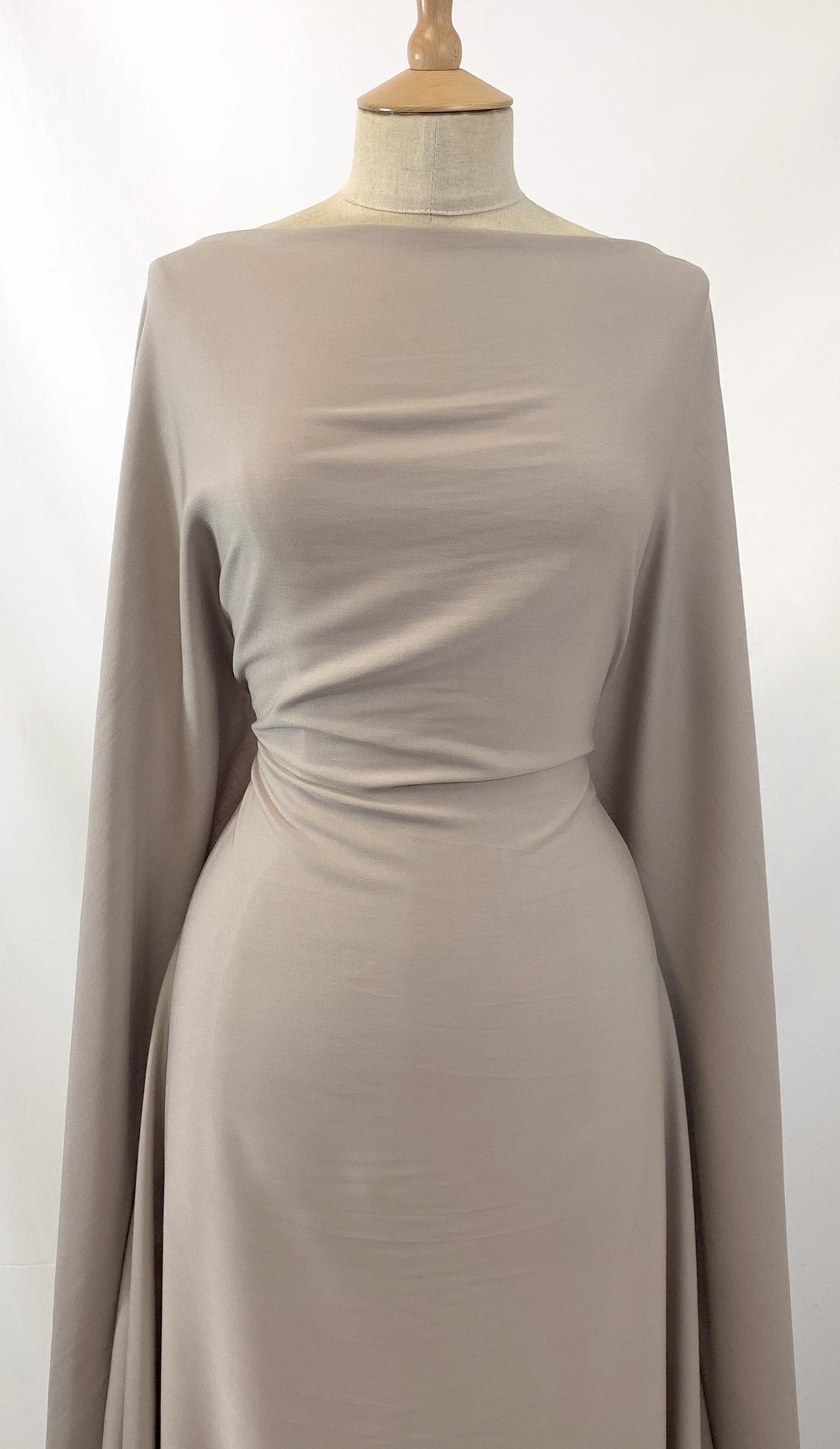 Super Drape Beige Superb Twill Draping Viscose Dress Fabric Dress