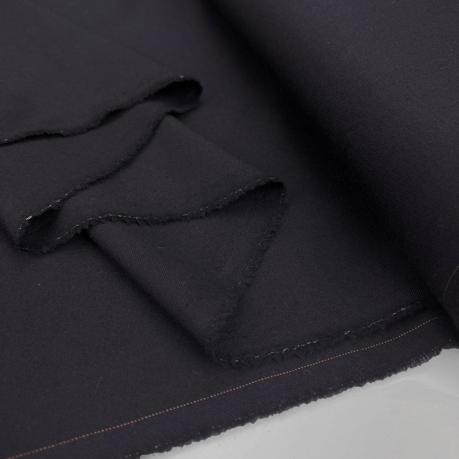 Super 80 S Worsted Wool Fabric Navy British Worsted Wool  Fold