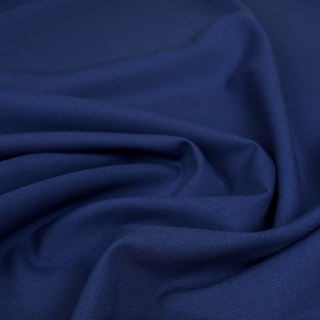 Super Smart Blue Wool Elastane Stretch Suiting Fabric